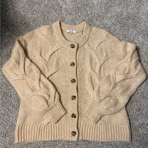 Madewell Cozy Beige Ashmont Cable Knit Sweater